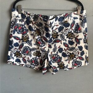LOFT Floral Patterned Women Shorts - White, Blue, Red, Yellow